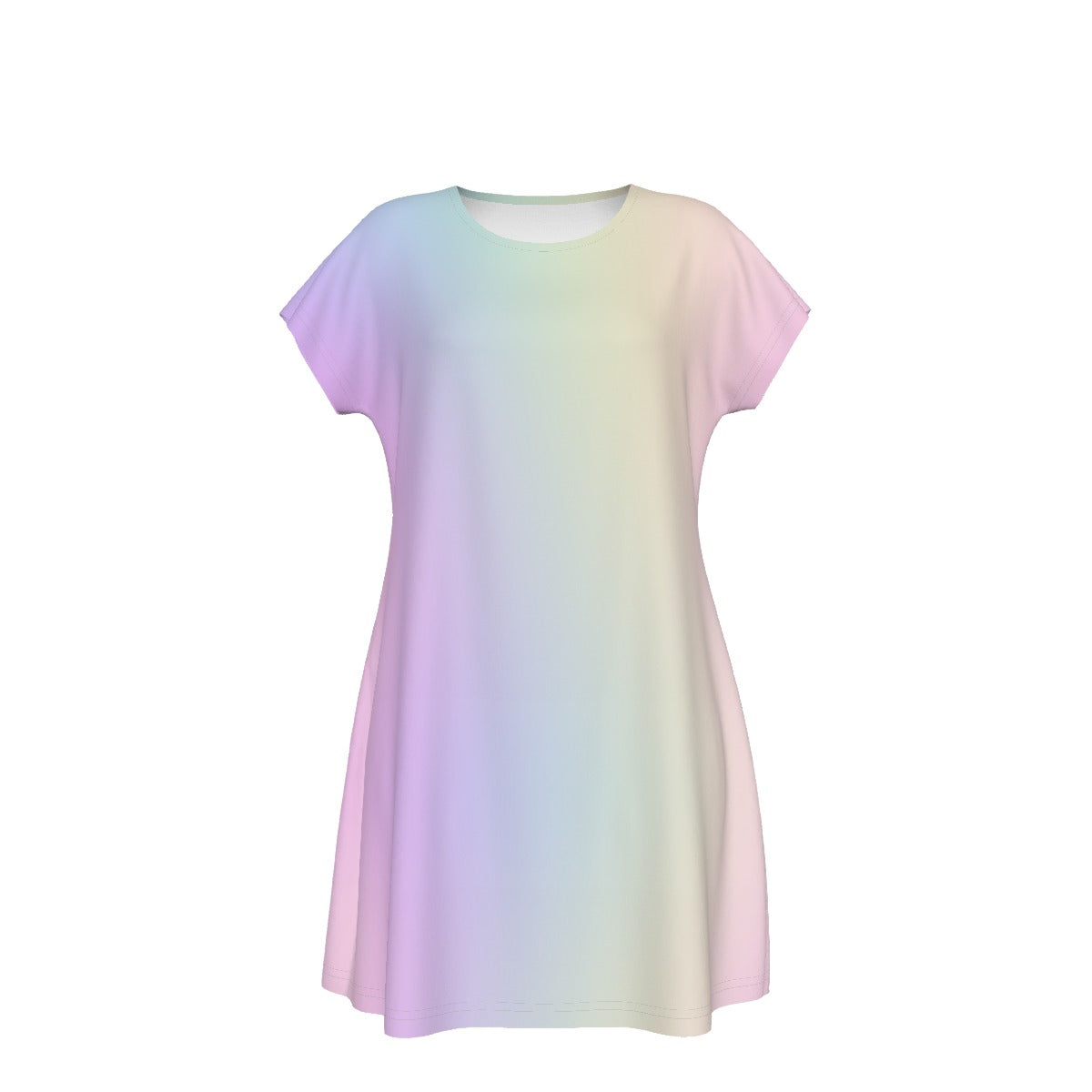 Women's Oversized Short Sleeve T-shirt Dress With Vibrant Color Patterns,  Short Sleeve Nightshirt, Comfortable Lounge Sleep Dress - Printspirationz