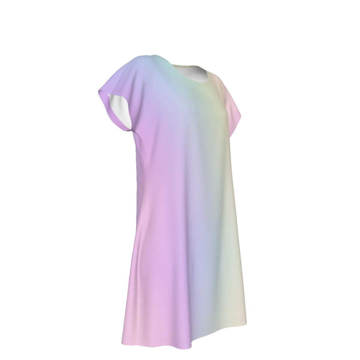 Women's Oversized Short Sleeve T-shirt Dress With Vibrant Color Patterns,  Short Sleeve Nightshirt, Comfortable Lounge Sleep Dress - Printspirationz