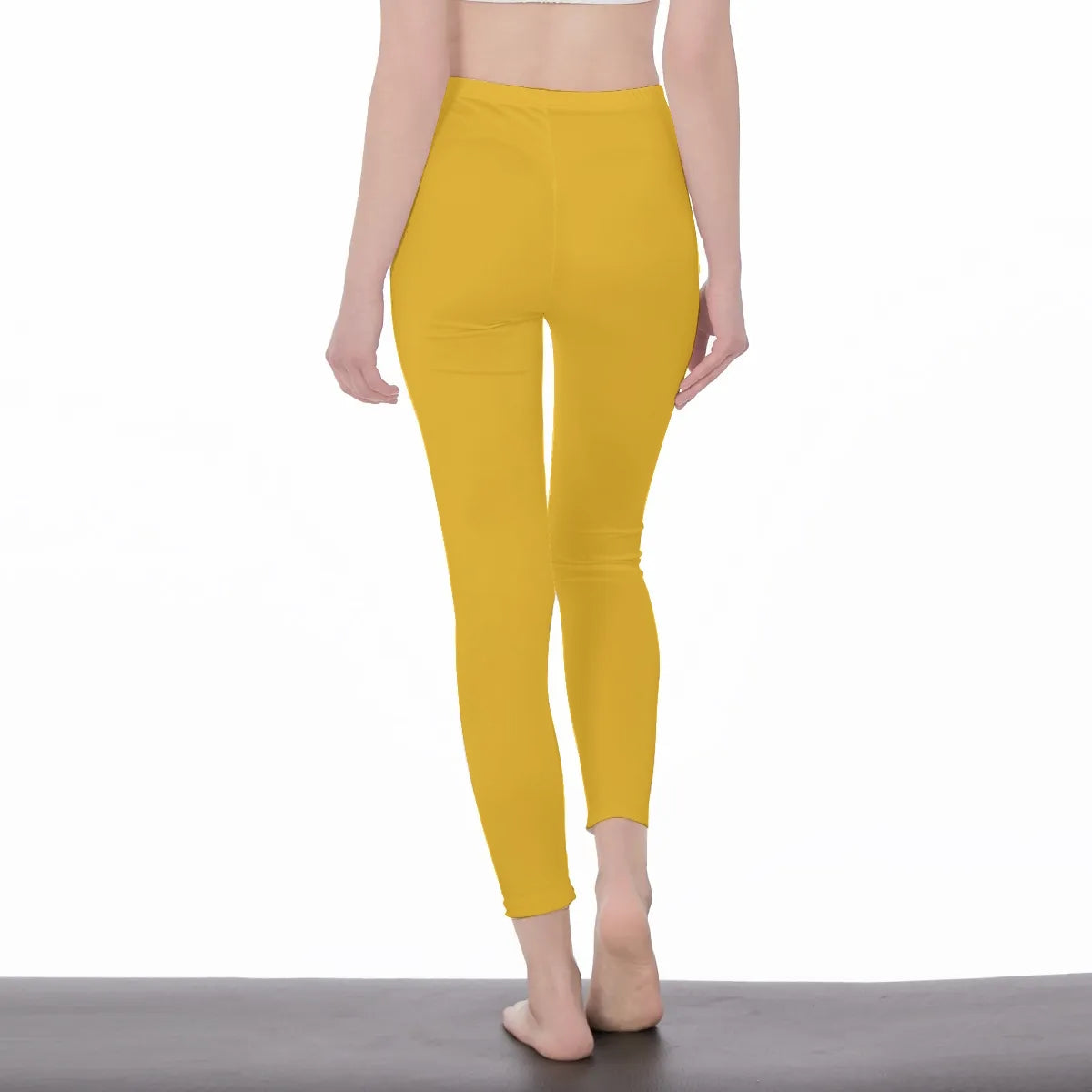 Yellow Stylish Floral Decal Solid Casual Leggings for Women - Versatile Cut & Sew Exercise, Skinny Fit, Sporty, Yoga Pants - Comfy Everyday Wear - Printspirationz