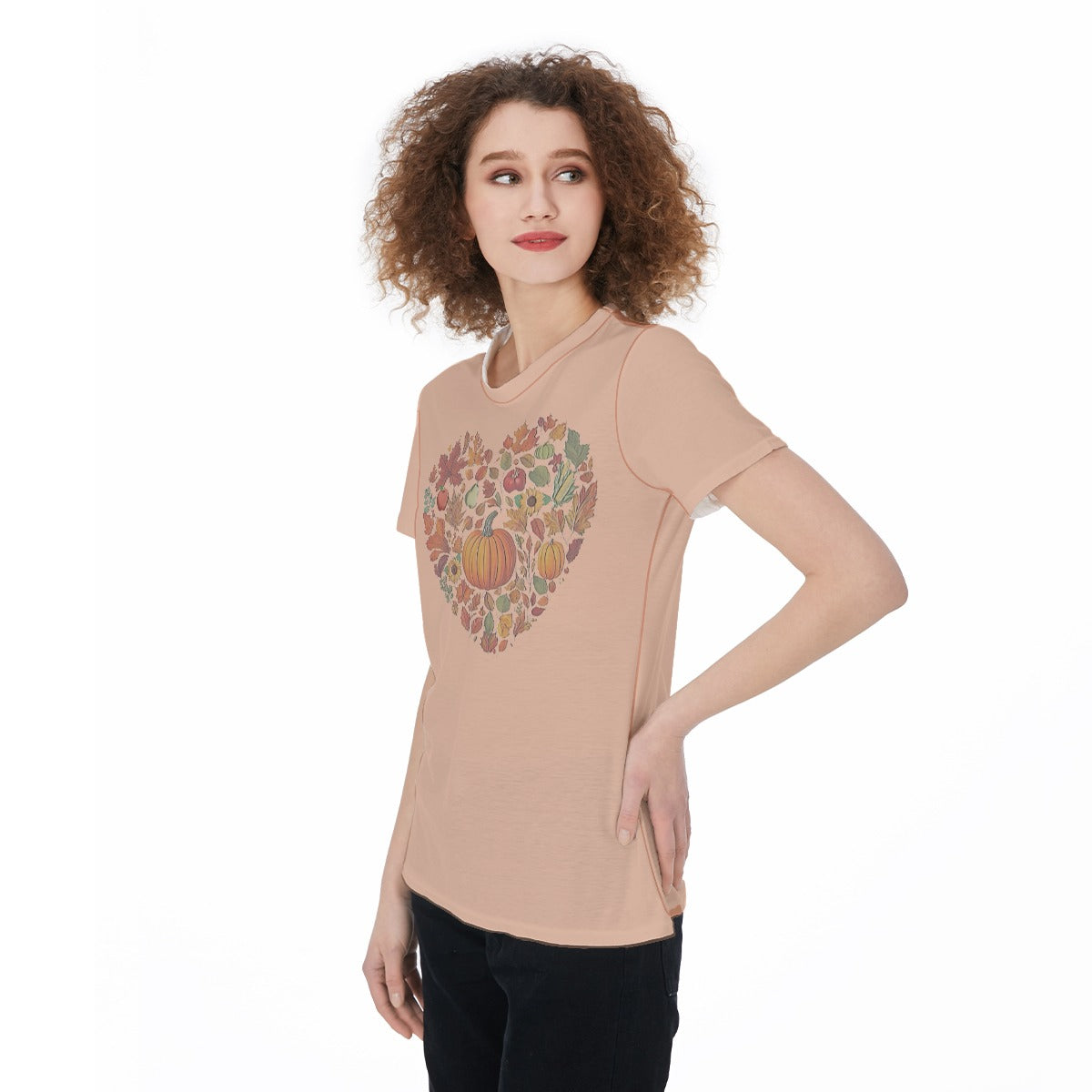 Women's Sports Jersey - Fall Harvest Heart Graphic, Athletic Top, Workout Shirt, Active Wear, Sports Apparel, Fitness - Printspirationz