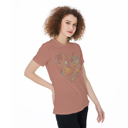 Women's Sports Jersey - Fall Harvest Heart Graphic, Athletic Top, Workout Shirt, Active Wear, Sports Apparel, Fitness - Printspirationz