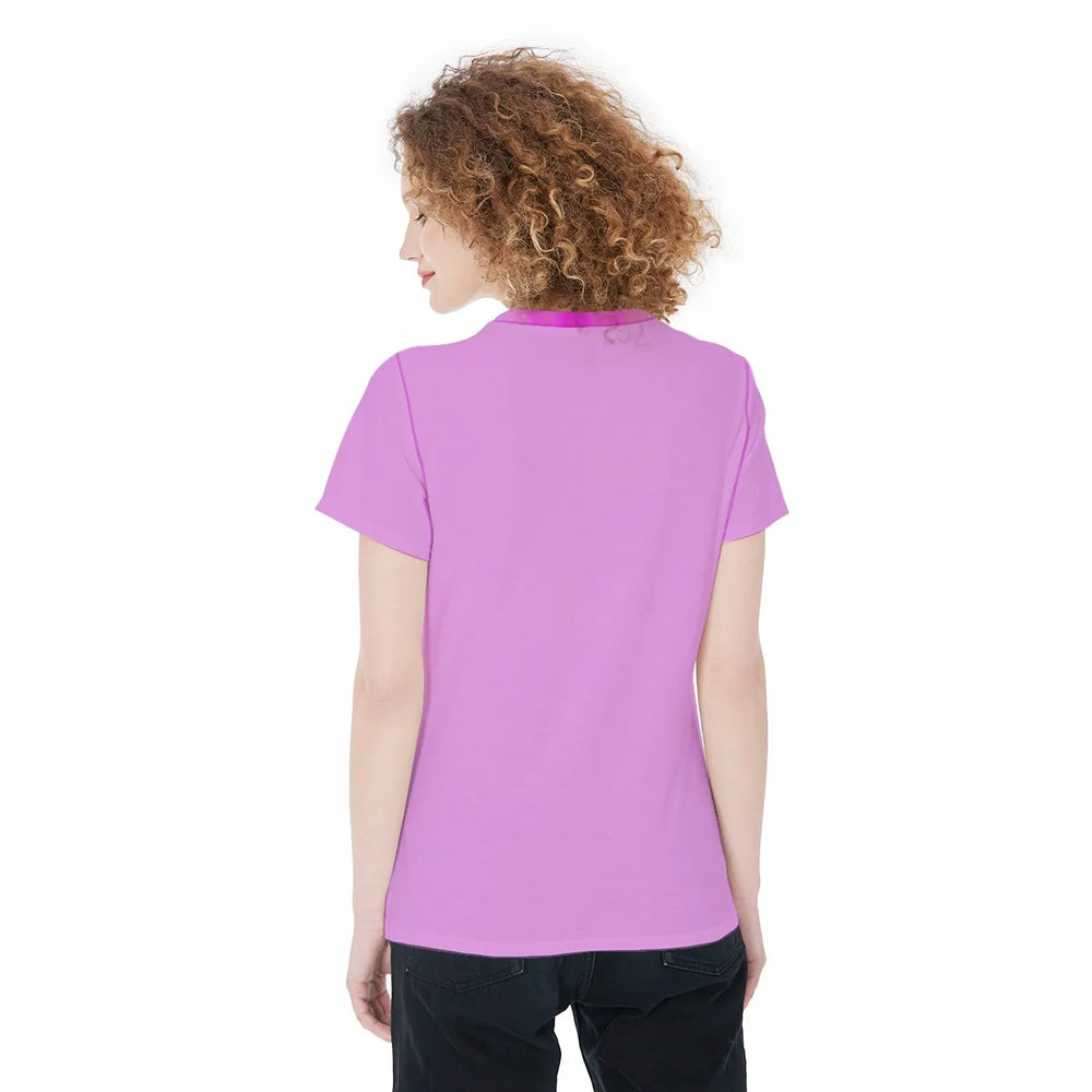 Women’s Sports Jersey Tee – Cute Hearts Pattern on Pink Background, Fun & Playful Style