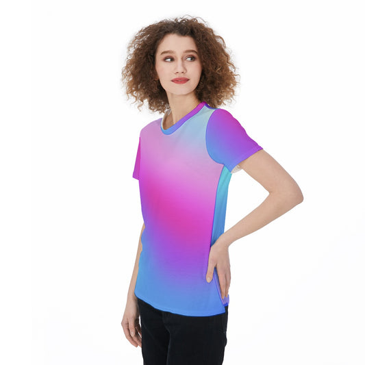 Lightweight Sports Jersey T-Shirt with Blue Purple Pink Print – Women’s Breathable Activewear Top - Printspirationz