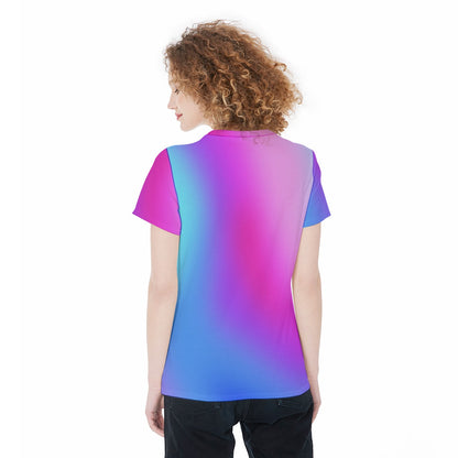 Lightweight Sports Jersey T-Shirt with Blue Purple Pink Print – Women’s Breathable Activewear Top - Printspirationz