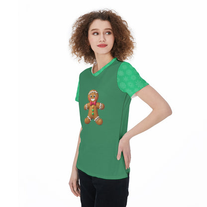 Sports Jersey with Gingerbread Man Design, Christmas Long Sleeve Shirt, Winter Holiday Women's Top, Festive Athletic Apparel, Snowflake Pajama Top - Printspirationz