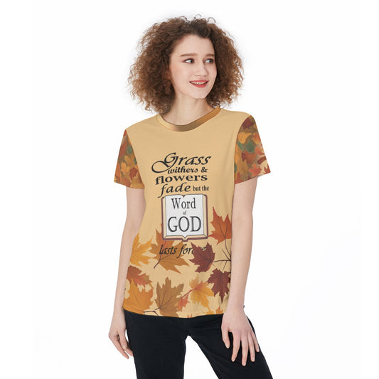 Sports T-shirt, Bible Verse Fall Graphic, Athletic Top, Workout Shirt For Women, Active Wear, Sports Apparel, Fitness Casual. - Printspirationz