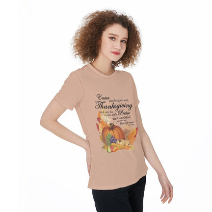 Thanksgiving Sports T-shirt, Bible Verse Fall Harvest Graphic, Athletic Top, Workout Shirt, Active Wear, Sports Apparel, Fitness Casual. - Printspirationz