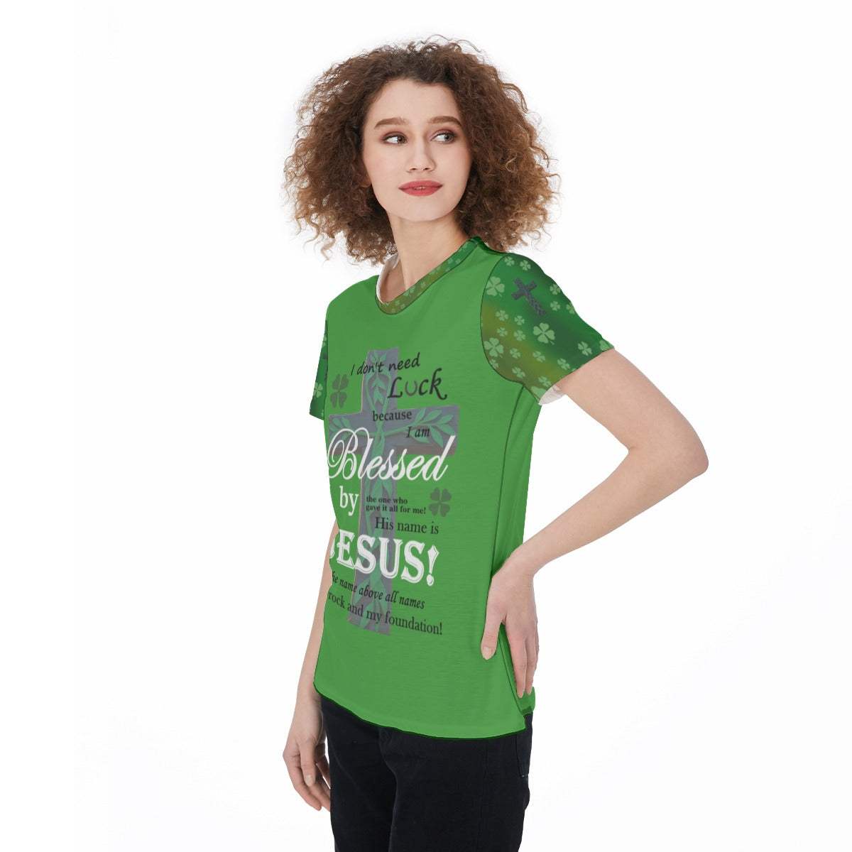 Women's Sports Jersey, Christian Faith Blessed by Jesus Top, Workout T-Shirt, Athletic Tee, Religious Fitness Tank, Gym Apparel - Printspirationz
