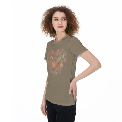 Women's Sports Jersey - Fall Harvest Heart Graphic, Athletic Top, Workout Shirt, Active Wear, Sports Apparel, Fitness - Printspirationz