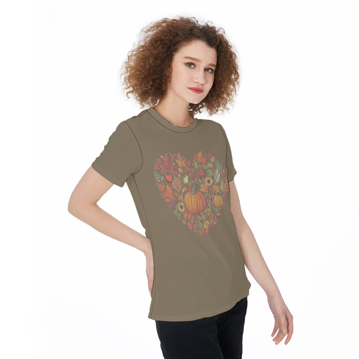 Women's Sports Jersey - Fall Harvest Heart Graphic, Athletic Top, Workout Shirt, Active Wear, Sports Apparel, Fitness - Printspirationz