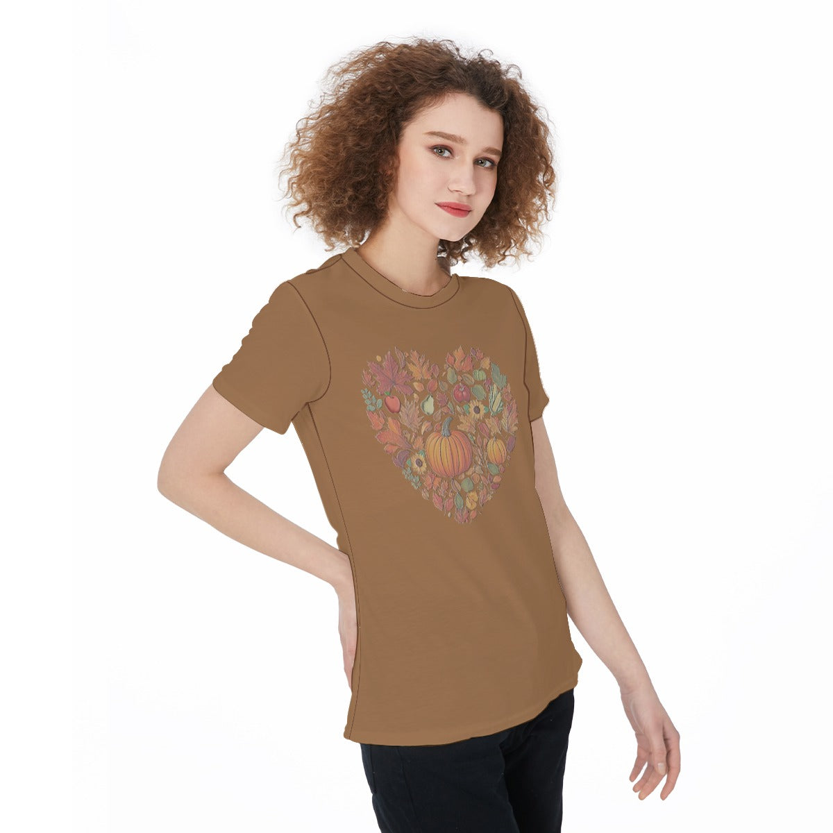 Women's Sports Jersey - Fall Harvest Heart Graphic, Athletic Top, Workout Shirt, Active Wear, Sports Apparel, Fitness - Printspirationz