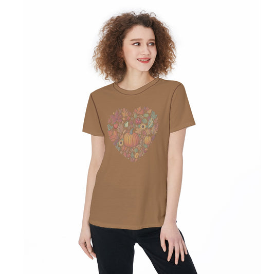 Women's Sports Jersey - Fall Harvest Heart Graphic, Athletic Top, Workout Shirt, Active Wear, Sports Apparel, Fitness - Printspirationz