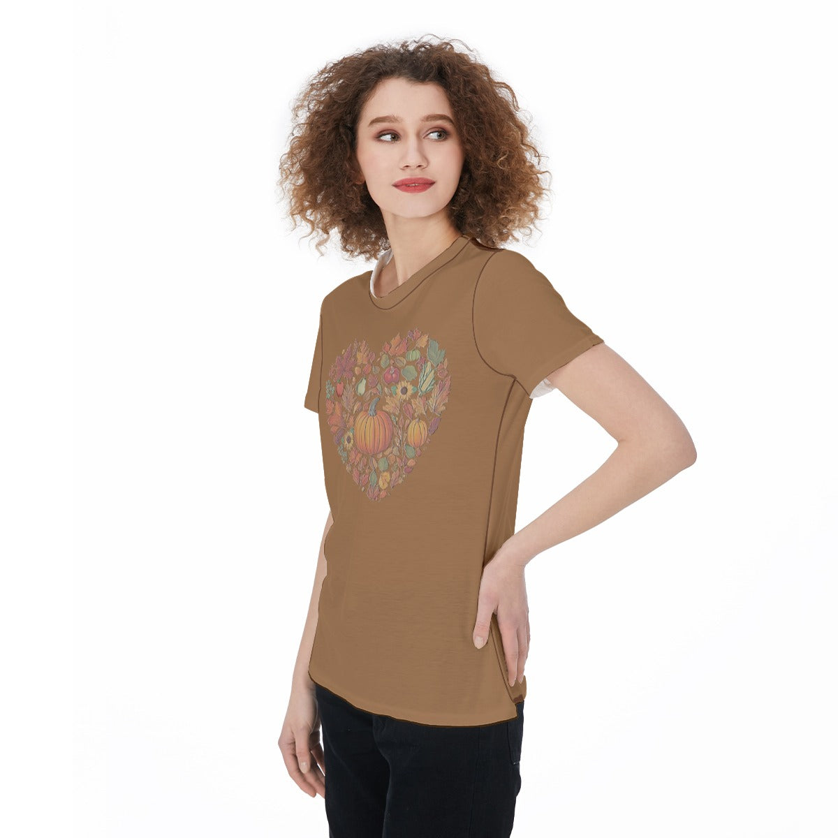 Women's Sports Jersey - Fall Harvest Heart Graphic, Athletic Top, Workout Shirt, Active Wear, Sports Apparel, Fitness - Printspirationz
