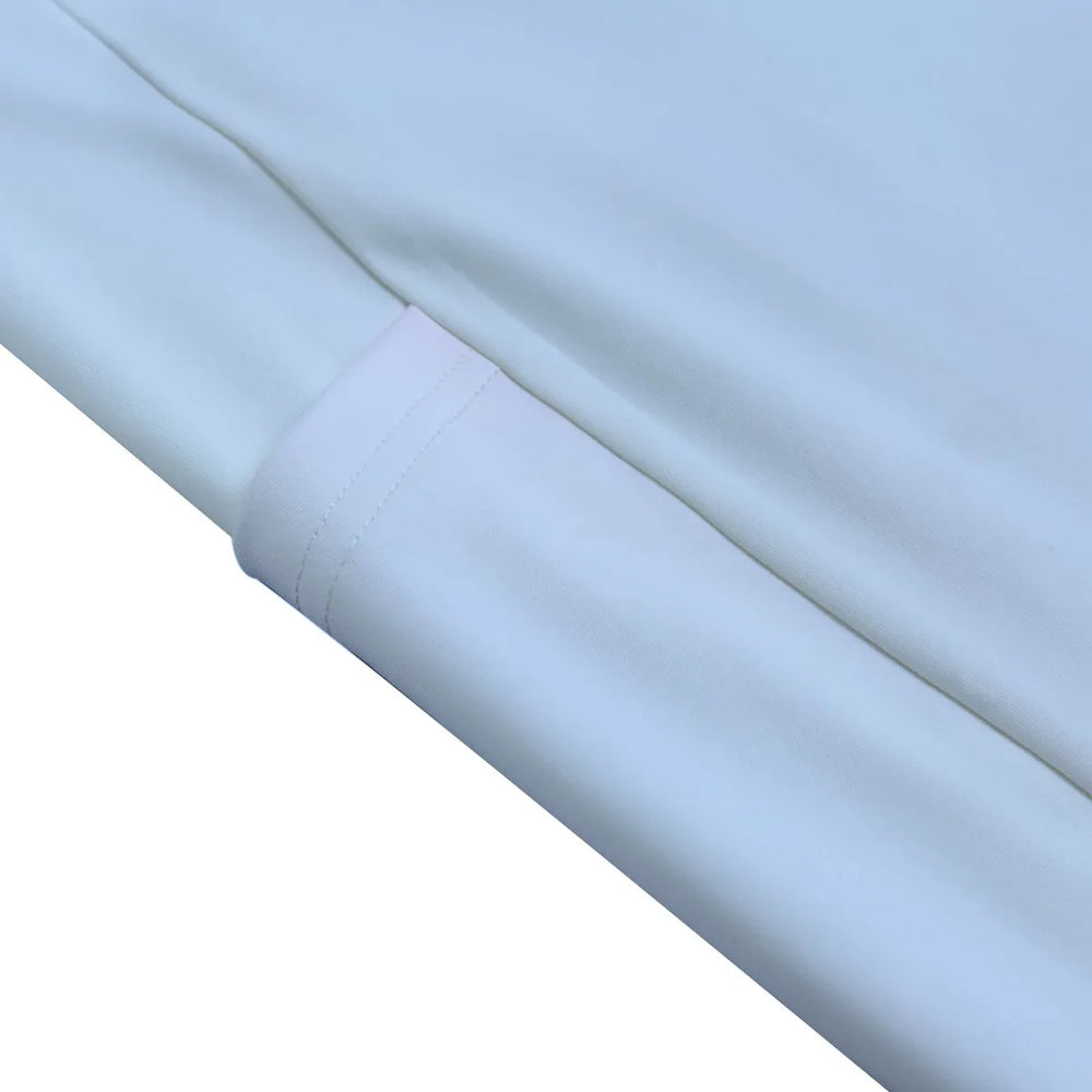High Waist Yoga Leggings with Side Pockets Light Blue Gradient – Satin Drill Fabric for Women’s Activewear