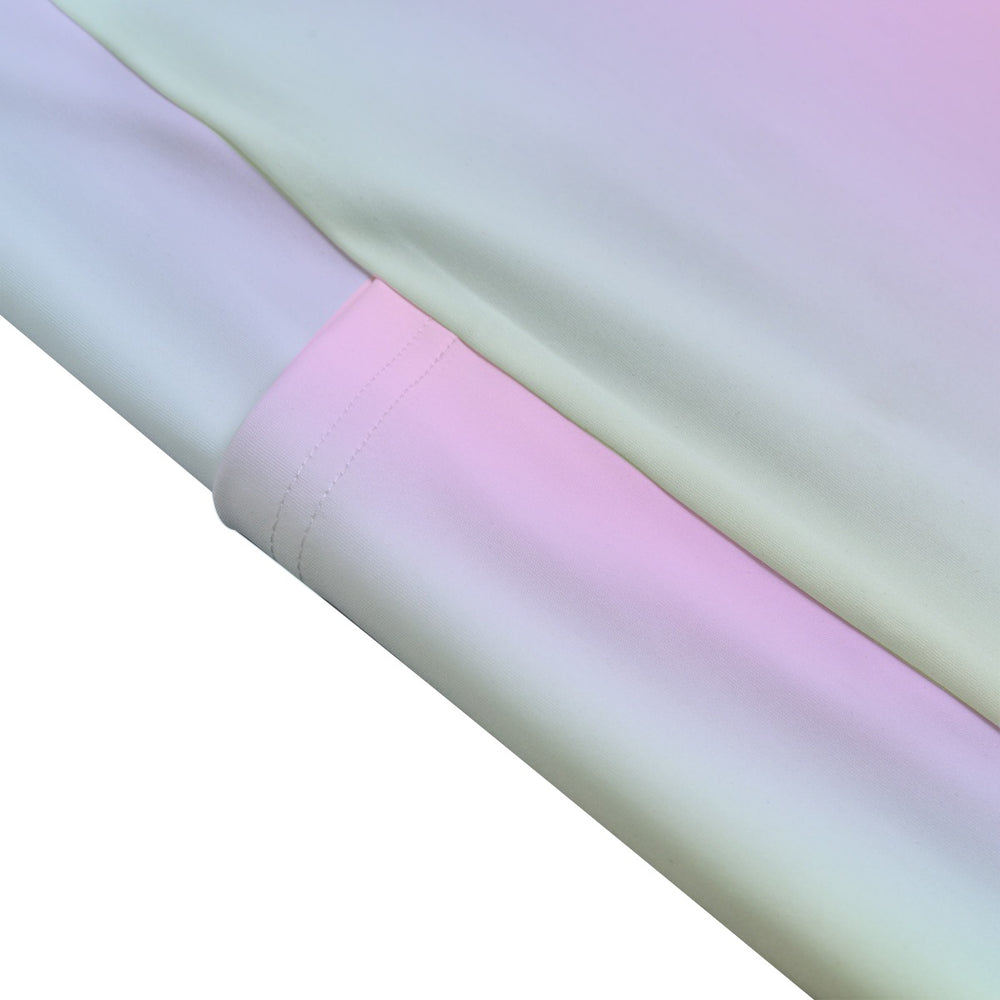 High Waist Yoga Leggings with Side Pockets Pastel Rainbow Gradient – Satin Drill Fabric for Women’s Activewear