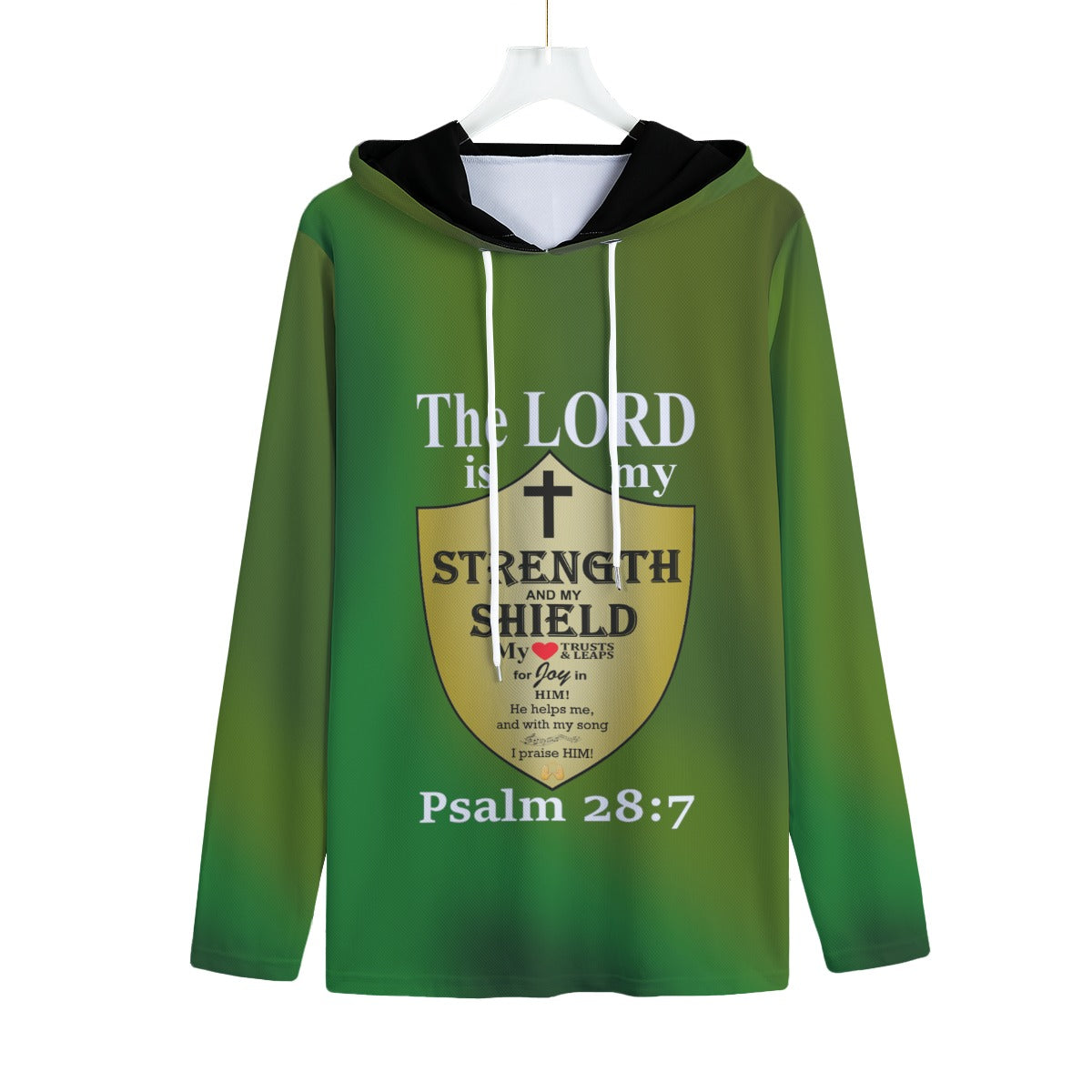 Sports Warm Up Workout Hoodie With an Inspiring bible Verse in Multiple Colors and Sizes for Active Men of Faith - Printspirationz