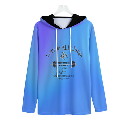 Sports Warm Up Workout Hoodie With an Inspiring bible Verse in Multiple Colors and Sizes for Active Men of Faith - Printspirationz